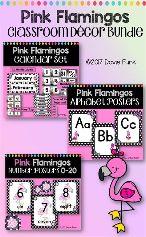 Pink Flamingo Classroom Decor Alphabet Posters Number Posters And