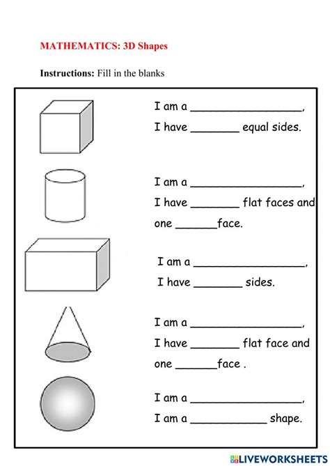 3d Shapes Worksheets Shape Worksheets For Preschool Preschool Age