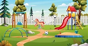 Kids On Playground Cartoon