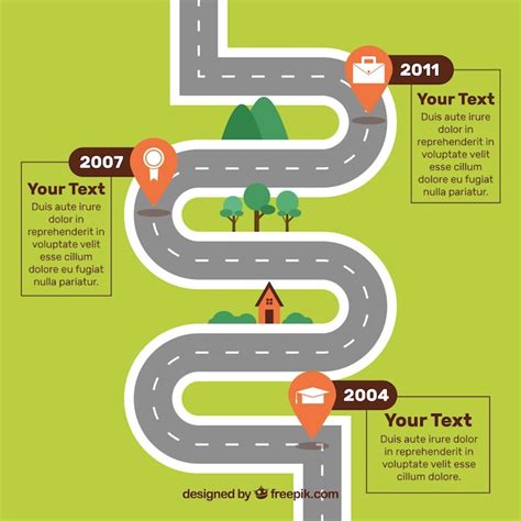 Road Concept For Infographic Timeline Free Vector