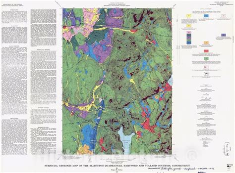 Map Surficial Geologic Map Of The Ellington Quadrangle Hartford And