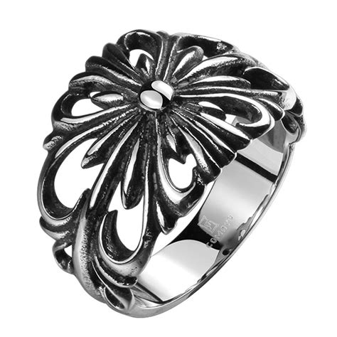 Buy Punk Series Mens Vintage Gothic Biker Ring Chrome Hearts Style