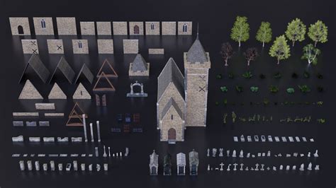 Cemetery Assets Pack For Unreal Engine 3d Model By Deezl