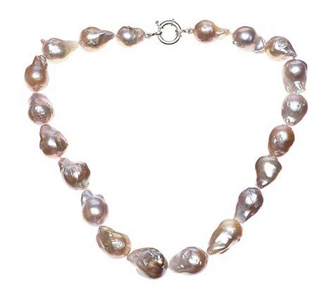 Strand Of Large Pink Baroque Freshwater Pearls
