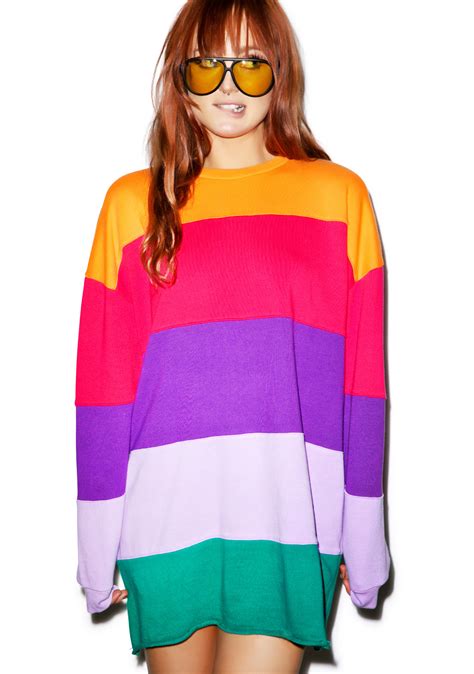 Lazy Oaf Rainbow Stripe Sweater Dolls Kill