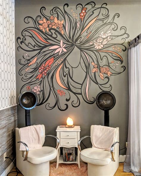 Insideout Beauty Studio Mural Salon Wall Art Hair Salon Art Mural