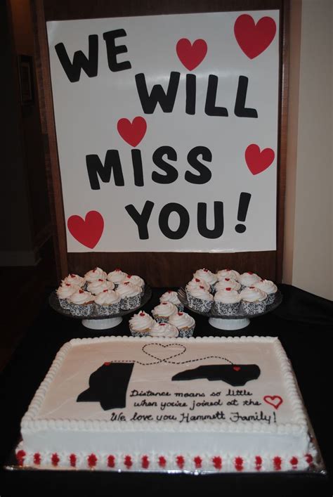 Farewell party ideas | ehow.com. With cakes, signs and cupcakes in another state pull ...