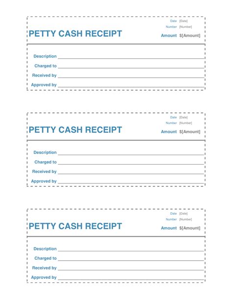 Petty Cash Receipt In Word And Pdf Formats
