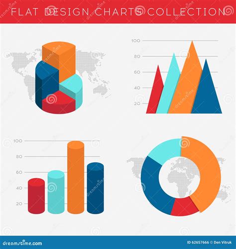 Charts Graphs Vector Flat Design Elements Stock Vector Illustration