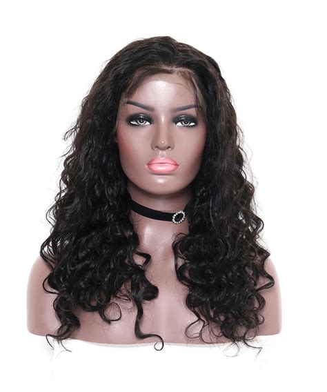 Loose Wave Peruvian Virgin Human Hair Glueless Full Lace Wigs Natural