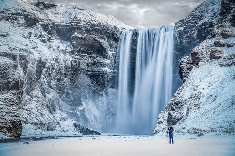Skógafoss Waterfall 5k Retina Ultra Hd Wallpaper Background Image
