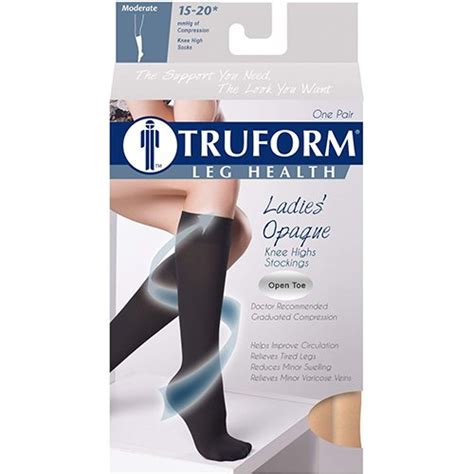 Truform Womens 15 20 Mmhg Knee High Compression Stockings