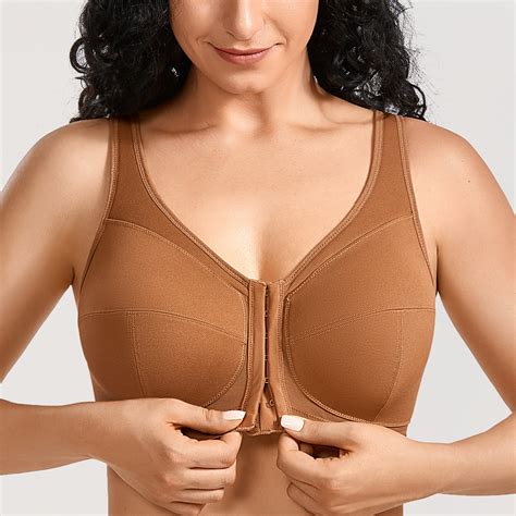 Women S Front Closure Bra Wireless Back Support Full Coverage Posture