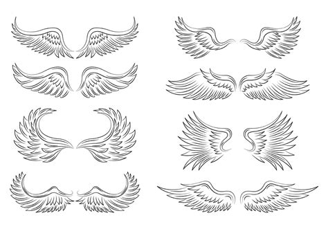 Set Of Angel Wings Icons 156198 Vector Art At Vecteezy