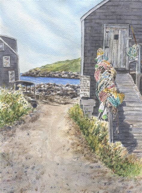 Monhegan Island Fish House Maine Painting Original Or Print Etsy