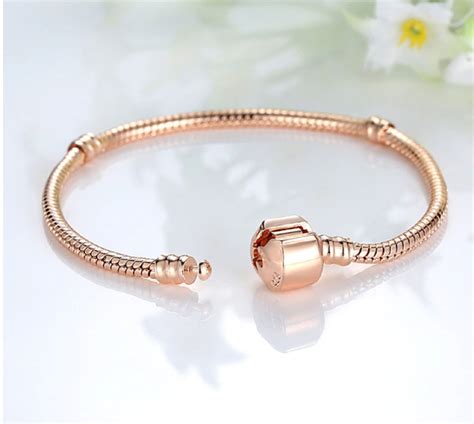 Rose Gold Pandora Bracelet With Clasp Diy Charm Bracelet And Etsy