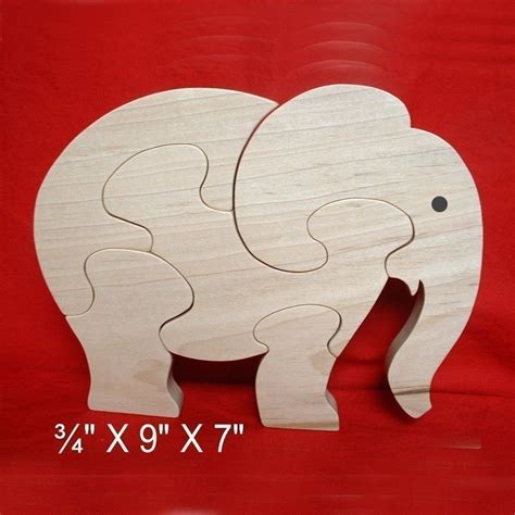 Elephant Childrens Wood Puzzle Game New Toy Hand Made Child