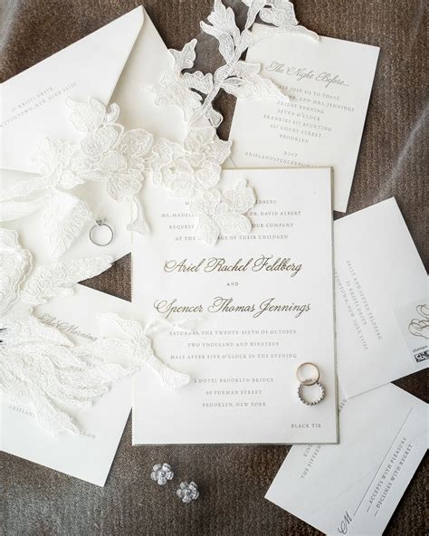 Formal Wedding Invitations With Gold Calligraphy