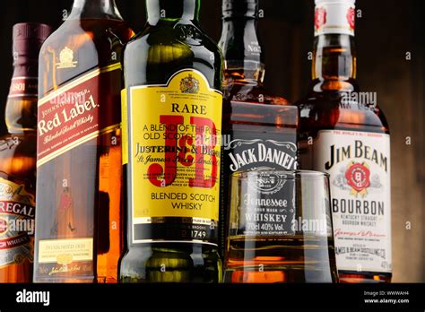 Global Brands Of Whiskey The Most Popular Liquor In The World Stock