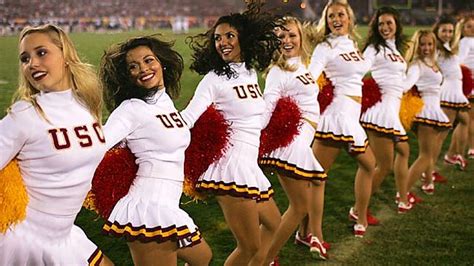 university of southern california cheerleader obliterated on sidelines what the fox fox sports