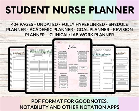 Student Nurse Planner Undated Medical School Planner Digital Planner