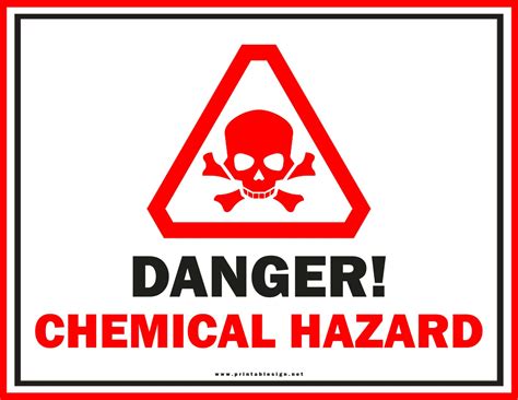 Lab Safety And Chemical Hazard Signs Free Printable Signs