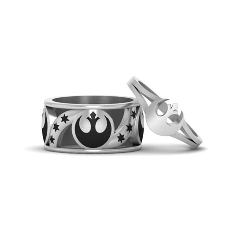 Buy R2d2 Inspired Wedding Ring Set Star Wars Engagement Ring Set Silver