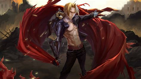 Wallpaper Anime Demon Elric Edward Shirtless Mythology Fullmetal Alchemist Brotherhood