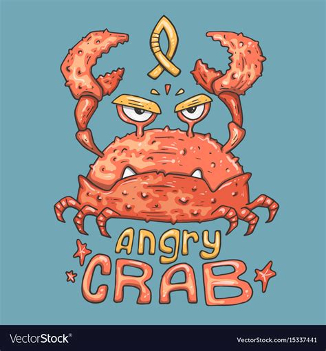 Cartoon Angry Crab Royalty Free Vector Image Vectorstock