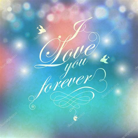 I Love You Forever Text On Bright Festive Background — Stock Vector