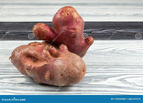 Ugly Organic Abnormal Vegetables Weird Potatoes Stock Image Image Of