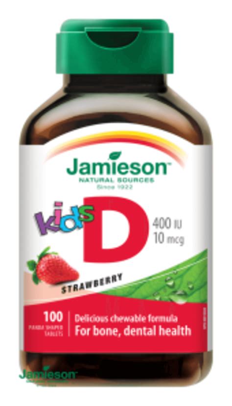 Jamieson Vitamín D3 Kids 400 Iu Tablety Na Cmúľanie S Príchuťou Jahody