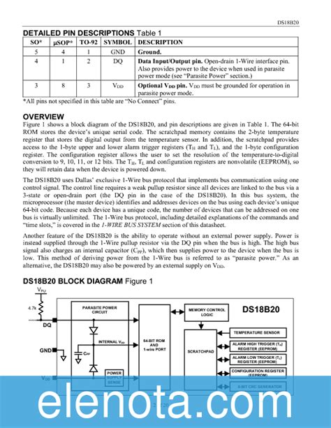 Dallas, alldatasheet, datasheet, datasheet search site for electronic components and semiconductors, integrated circuits, diodes, triacs, and other semiconductors. DS18B20 Datasheet PDF (276 KB) Maxim | Pobierz z Elenota.pl