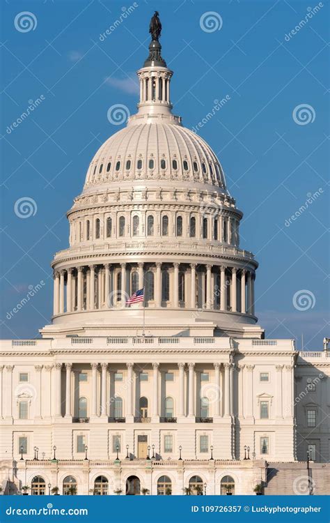 Washington Dc Us Capitol Building At Sunset Stock Image Image Of