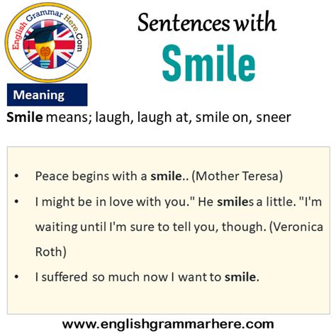 Sentences With Smile Smile In A Sentence And Meaning English Grammar