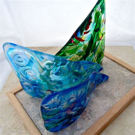 Fused Glass Table Sculpture Gazing At Stars Caronartglass Sculpture On Artfire Fused