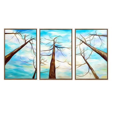 3panels Abstract Tree Canvas Painting Large Size Unframed Digital Print