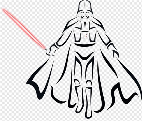 Line Art Costume Cartoon H M Darth Vader Art White Hand Monochrome Png Pngwing