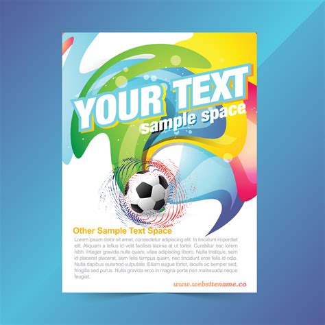 Soccer Ball Banner For Football Game Sport Club Template Football Or