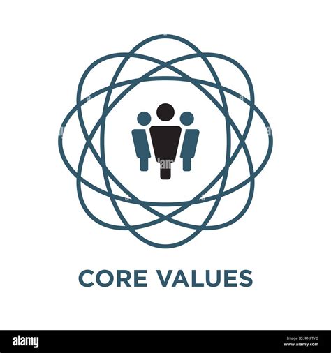 Core Values Outline Line Icon Conveying Integrity And Purpose Stock
