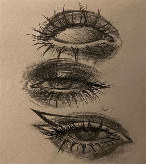 Three Different Types Of Eyes Are Shown In This Drawing Technique And