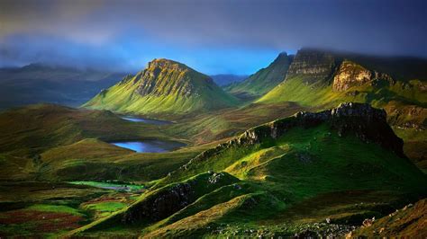Sunlight Scotland Fairy Pools Skye Mountain Grassland Highland