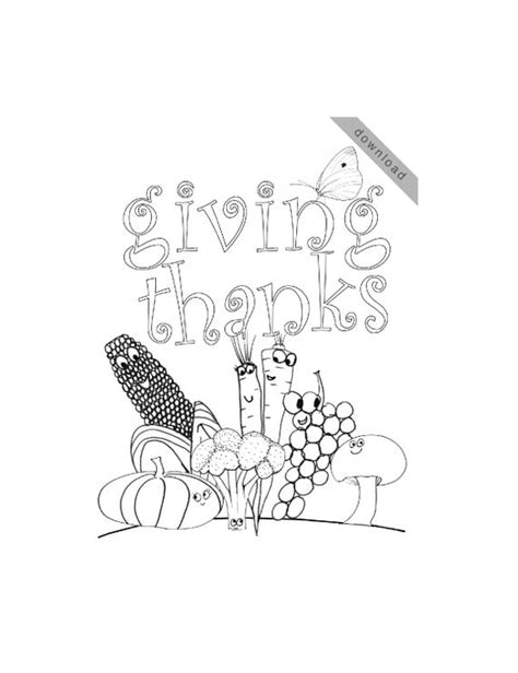 Thanksgiving Coloring Page Giving Thanks