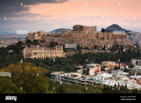 Acropolis As Seen From Filopappou Hill Athens Stock Photo Alamy