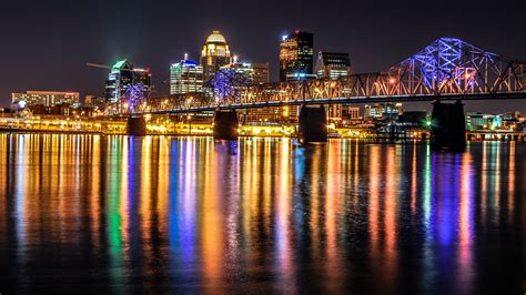 Downtown Louisville At Night Backiee