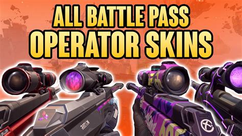 All Battlepass Operator Skins Animations Valorant Operator Skins