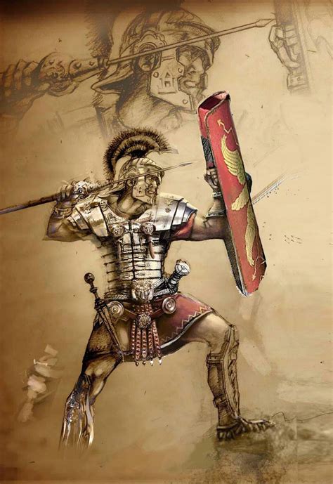 Un Soldadoromano O Legionarioromano En Una Recreación Artísticas Guerreiros Romanos