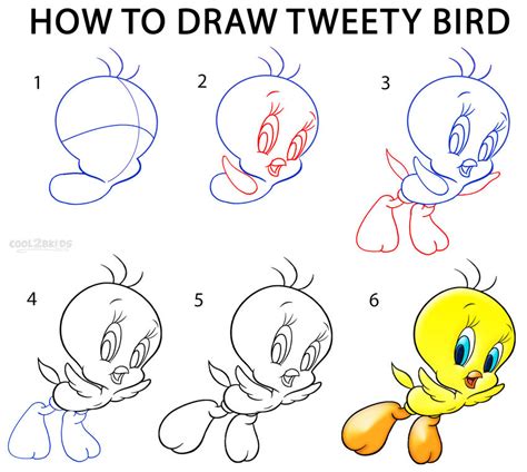 How To Draw Tweety Bird Step By Step Pictures