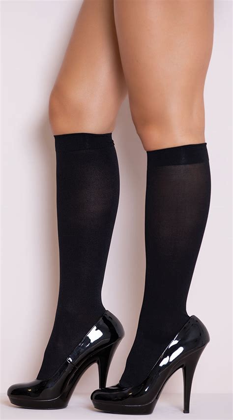 Opaque Knee High Stockings Knee Length Stockings School Girl