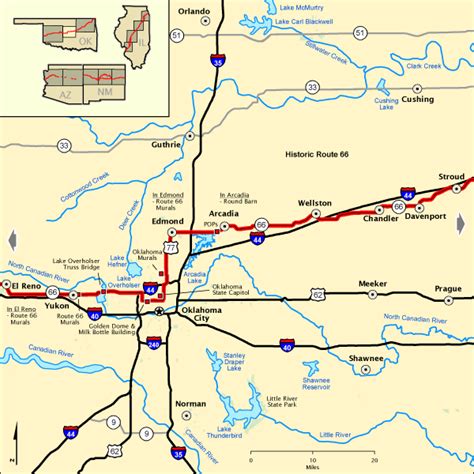 Route 66 Oklahoma Map